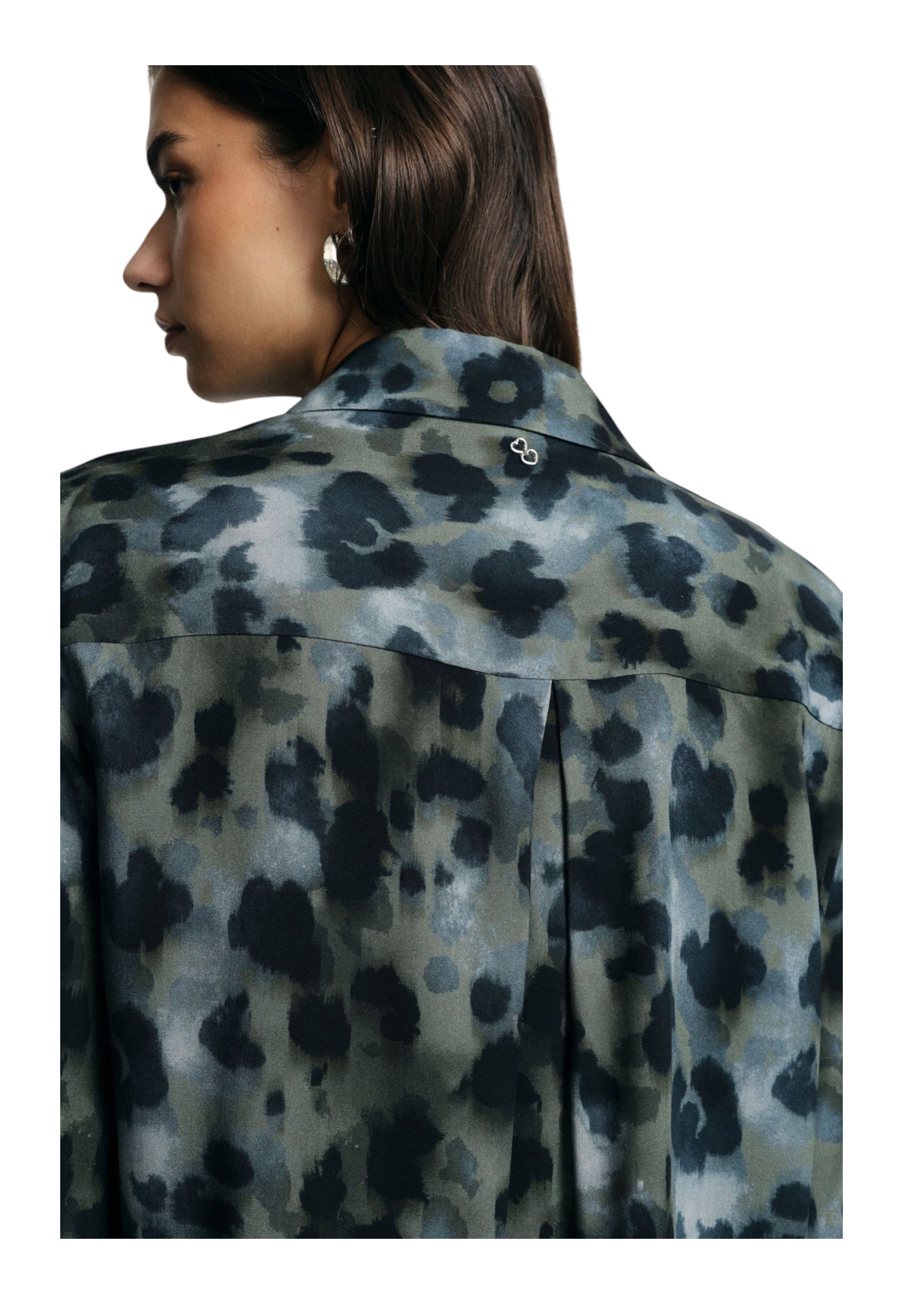 Camicia stampa maculata con maniche 3/4 Donna Multicolore PLEASE