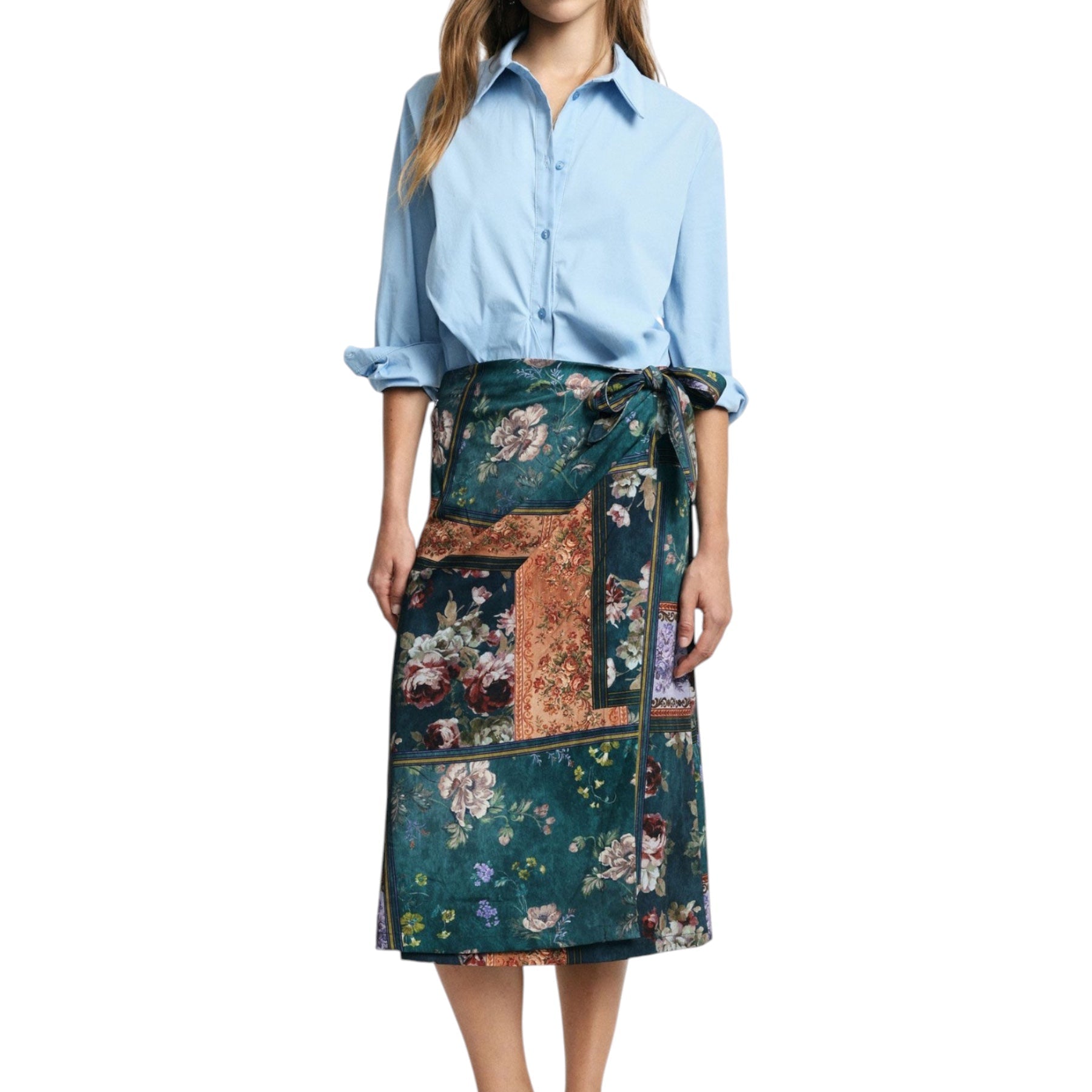 Gonna midi portafoglio fantasia donna multicolore please - gonne