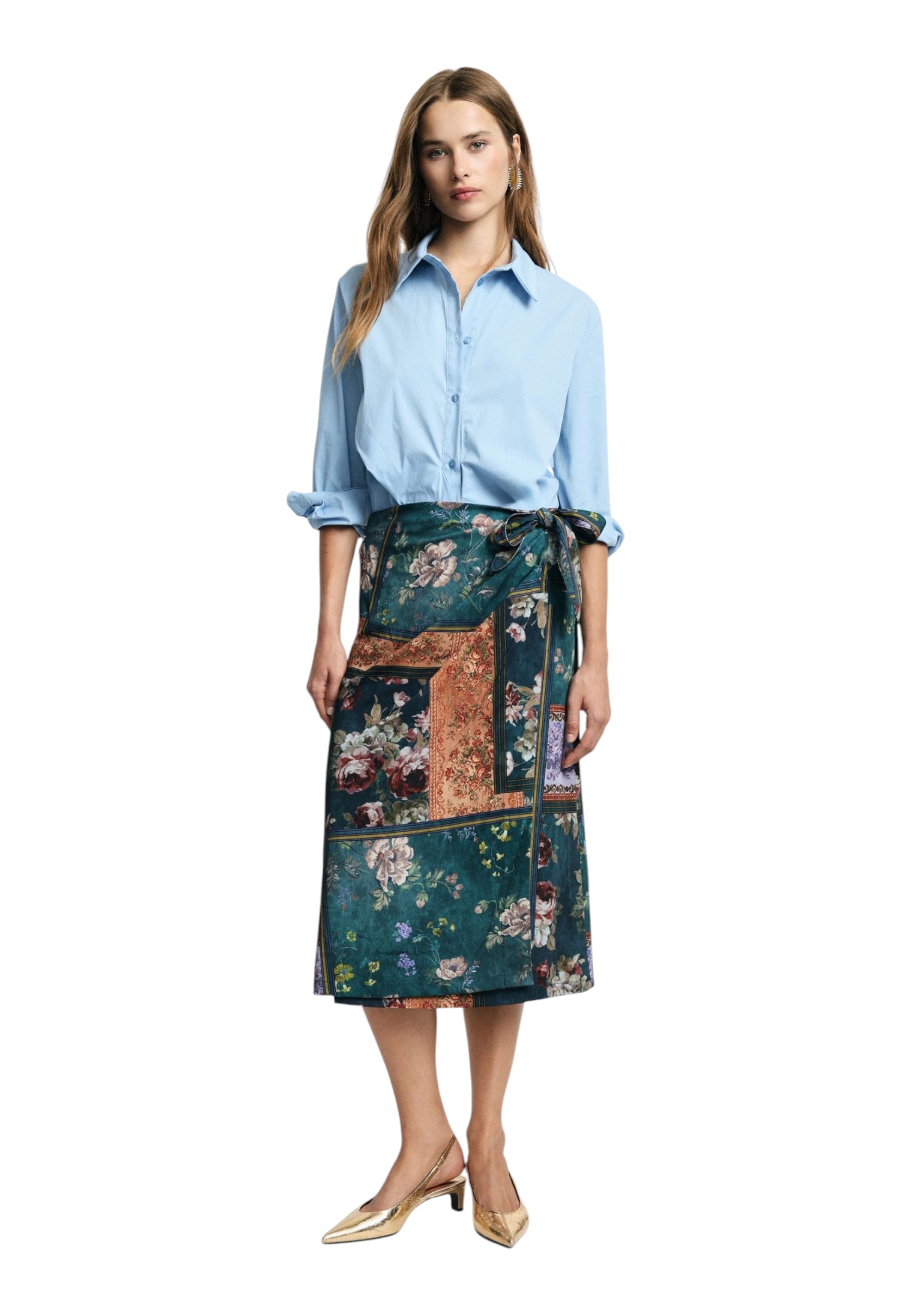 GONNA MIDI PORTAFOGLIO FANTASIA Donna Multicolore PLEASE