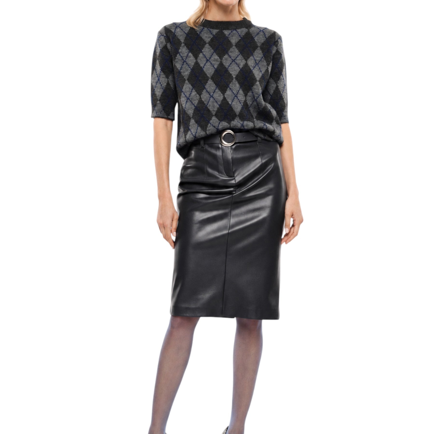 Gonna midi con cintura donna nero imperial - gonne