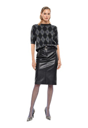 Gonna midi con cintura donna nero imperial - gonne