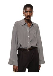 Camicia a righe regular-fit con maniche ampie donna bordeaux imperial - camicie