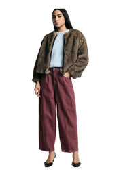 Jeans tapered cropped con piega Donna Viola PLEASE