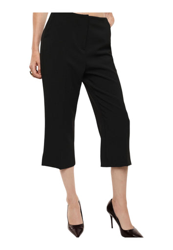 Pantaloni cropped vita alta linea ampia donna nero imperial