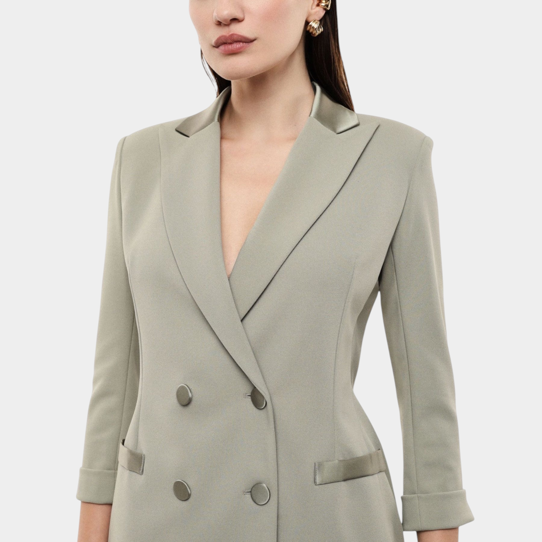 Blazer doppiopetto con maniche tre quarti donna verde imperial