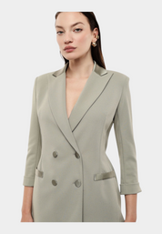 Blazer doppiopetto con maniche tre quarti donna verde imperial