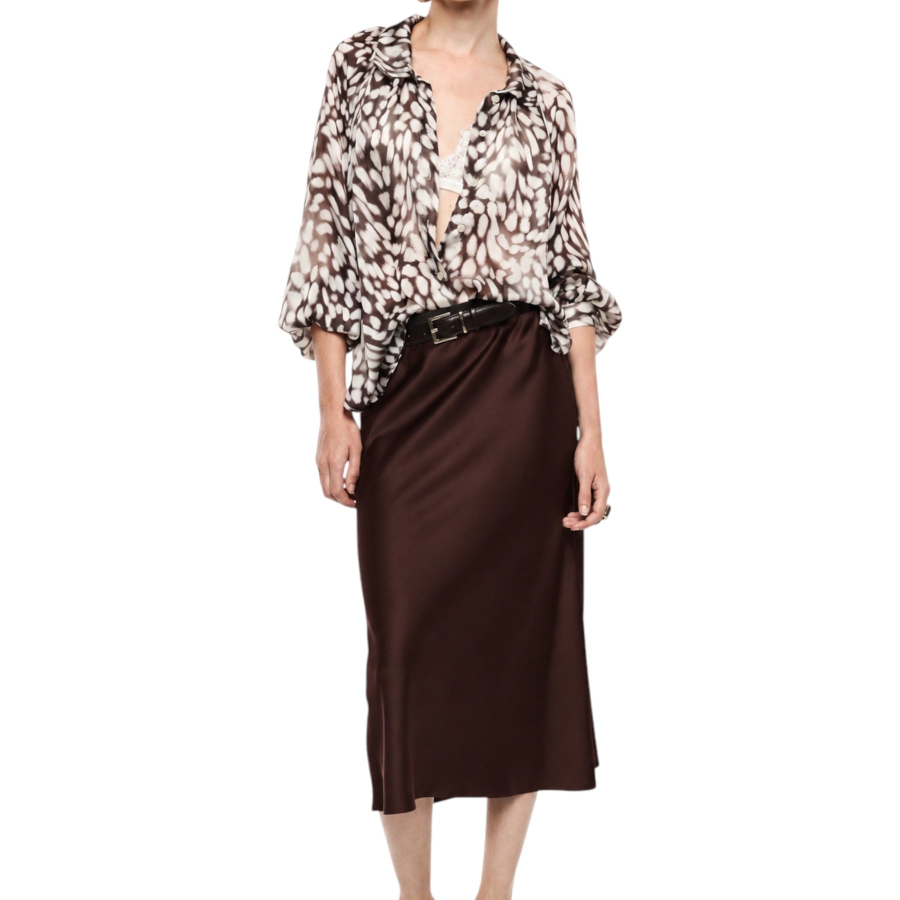 Gonna midi a vita alta con linea svasata donna bordeaux imperial - gonne