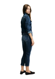 Jeans cropped vita alta Donna Blu PLEASE