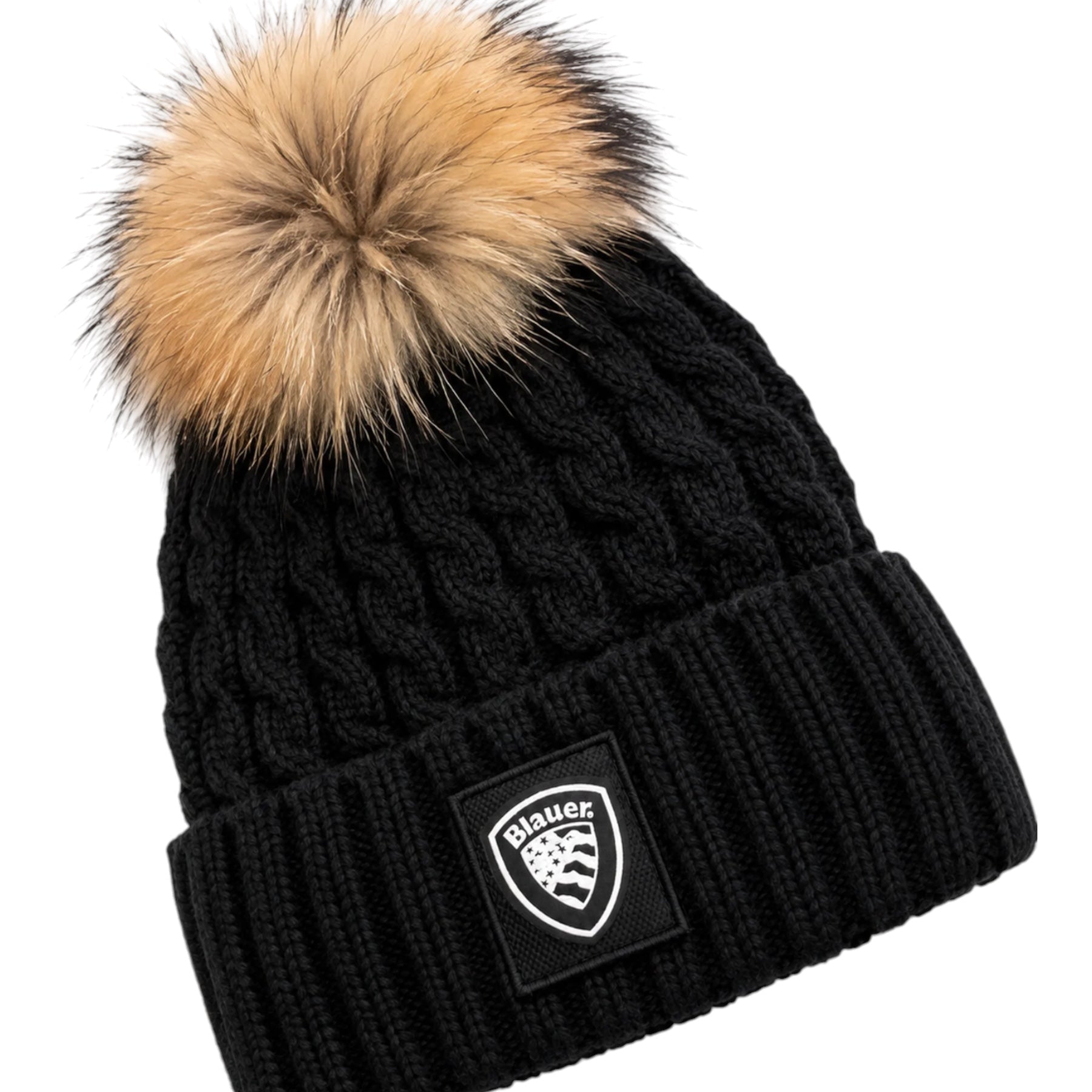 Cappello marotta con pompon in lana nero blauer - cappelli