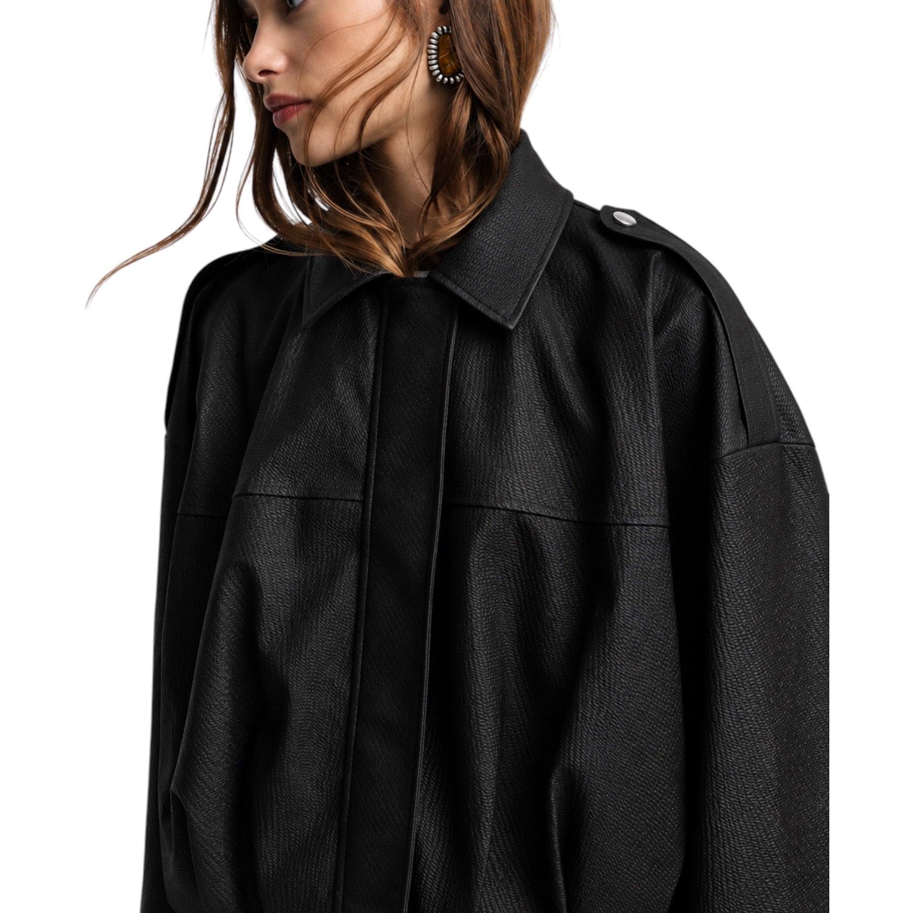 Giacca in ecopelle corta donna nero please - giacche