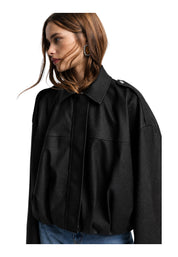 Giacca in ecopelle corta Donna Nero PLEASE