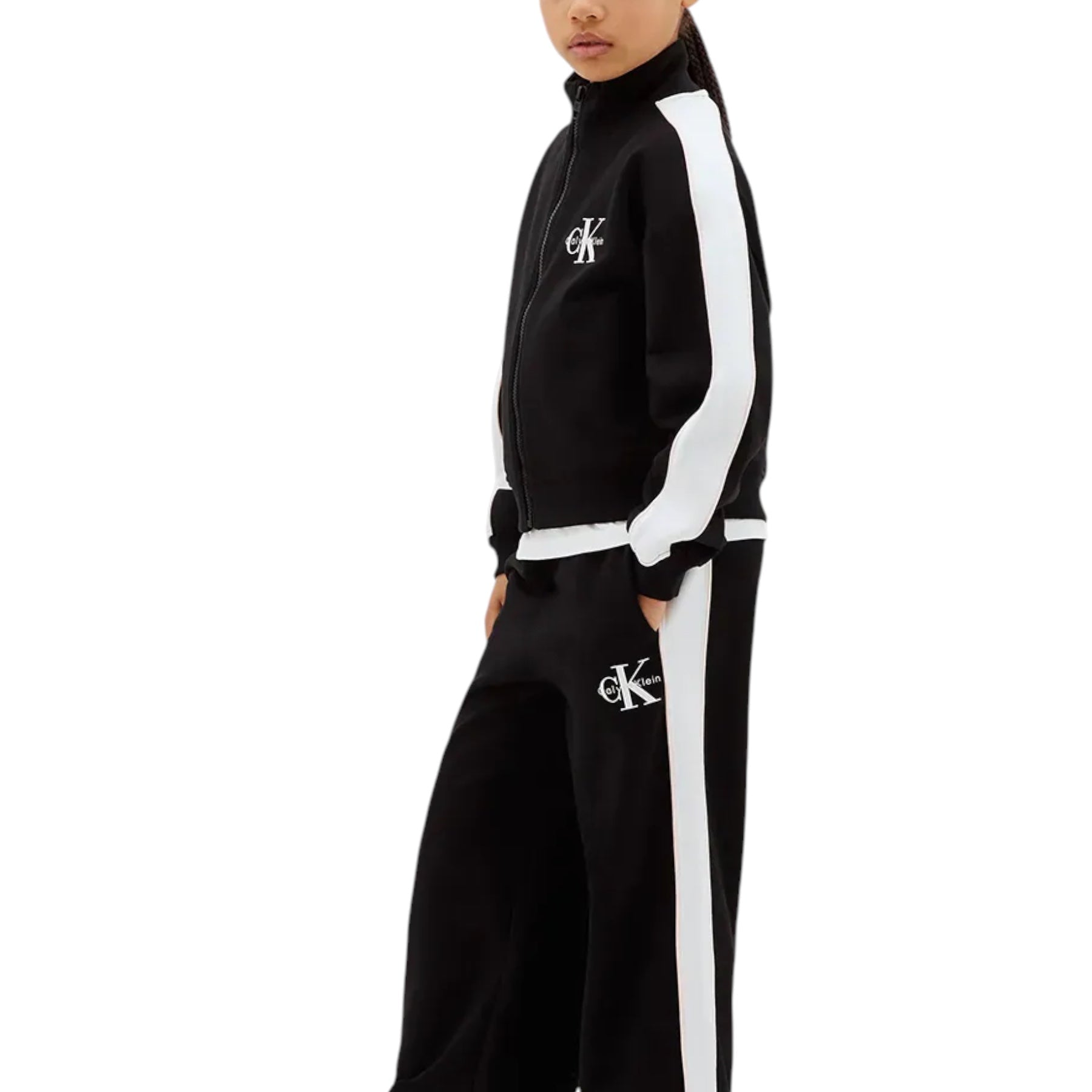 Completo sportivo coordinato bambina nero calvin klein - completi coordinati