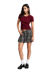 Top girocollo a costine Donna Rosso PLEASE