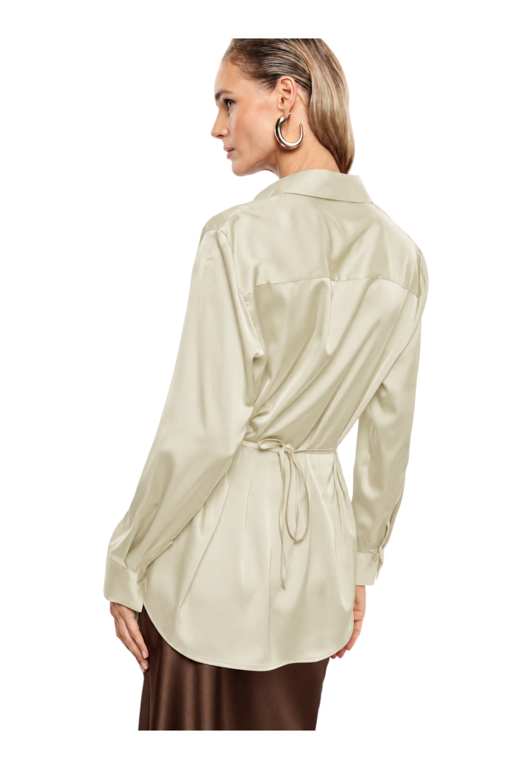 Camicia regular-fit con cintura decorativa donna avorio imperial - camicie