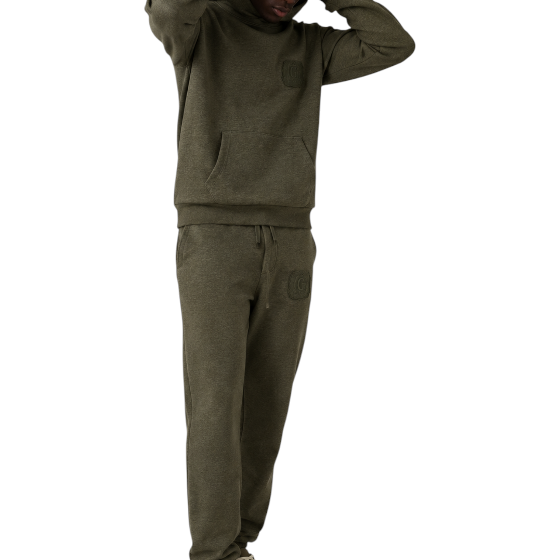 Felpa con cappuccio uomo verde guess - felpe