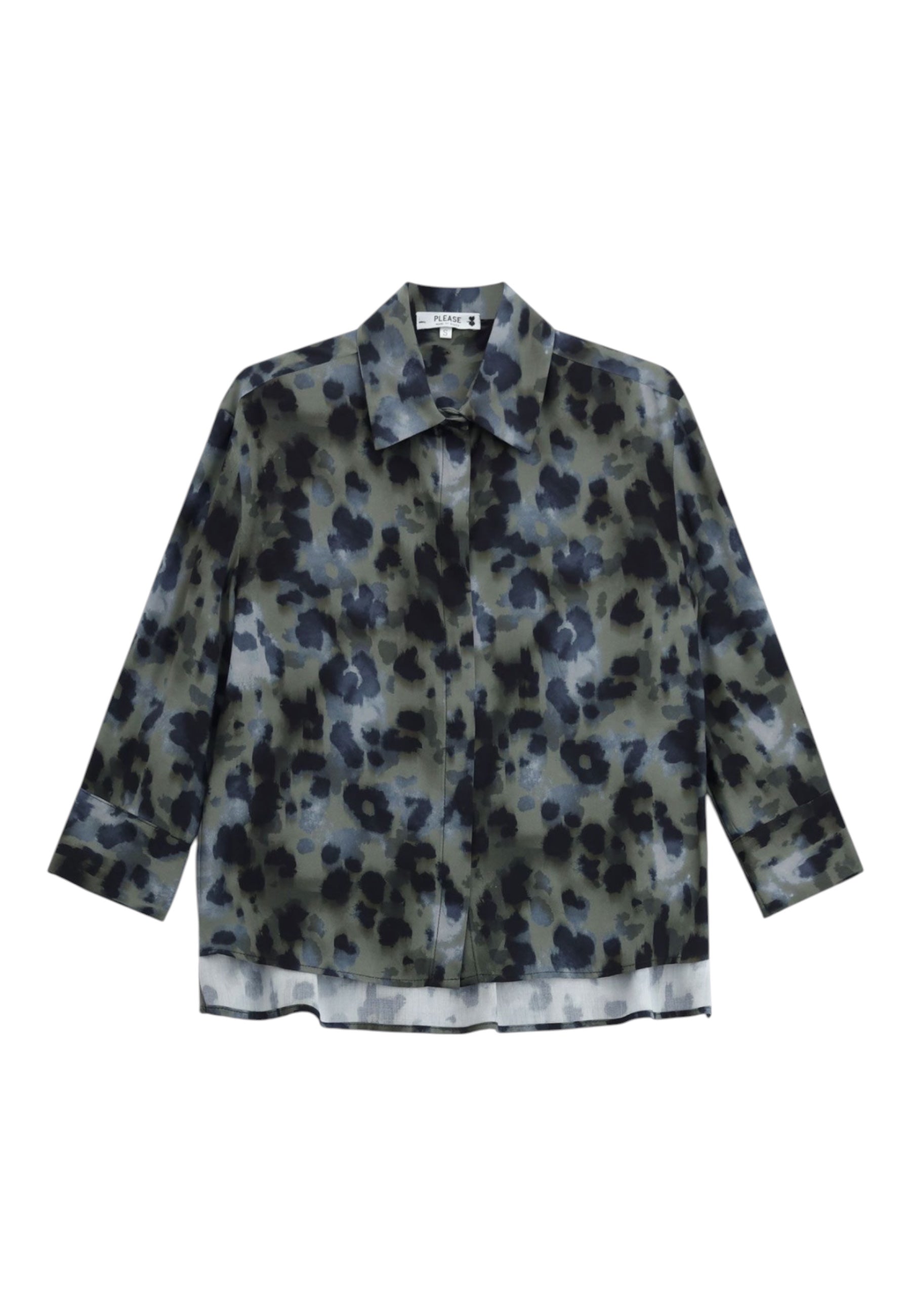 Camicia stampa maculata con maniche 3/4 Donna Multicolore PLEASE