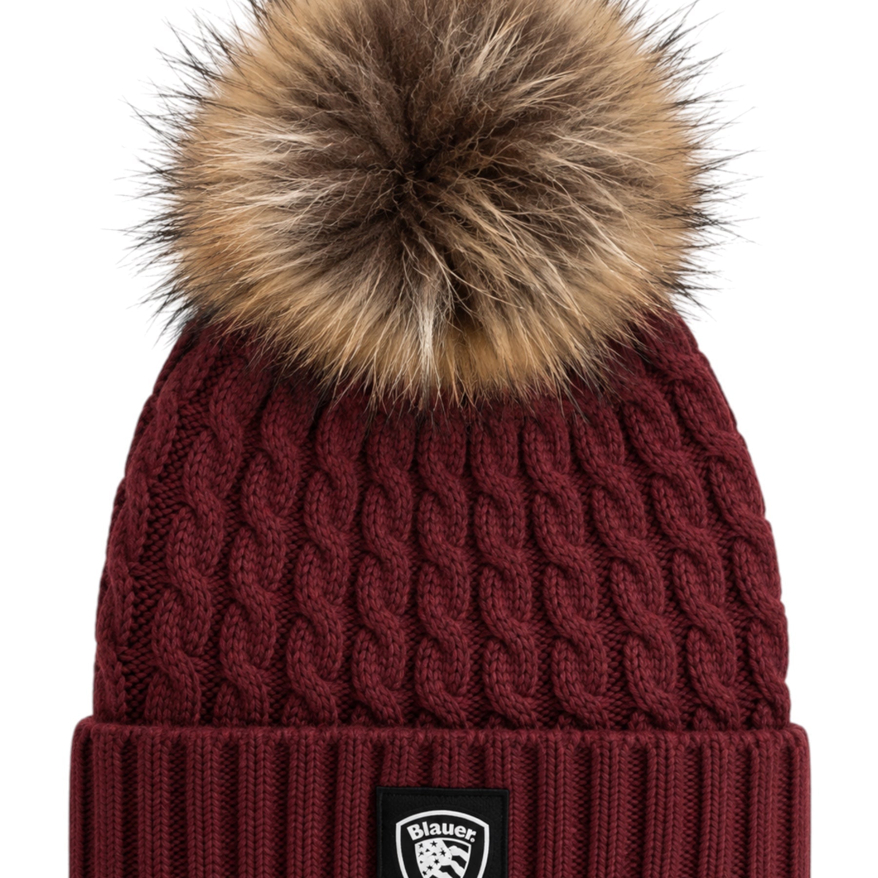 Cappello marotta con pompon in lana bordeaux blauer - cappelli