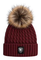 Cappello marotta con pompon in lana bordeaux blauer - cappelli