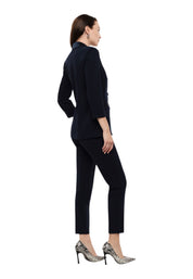 Pantaloni sartoriali linea affusolata donna blu imperial