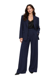 Blazer monopetto con tasche a patta laterali donna blu imperial