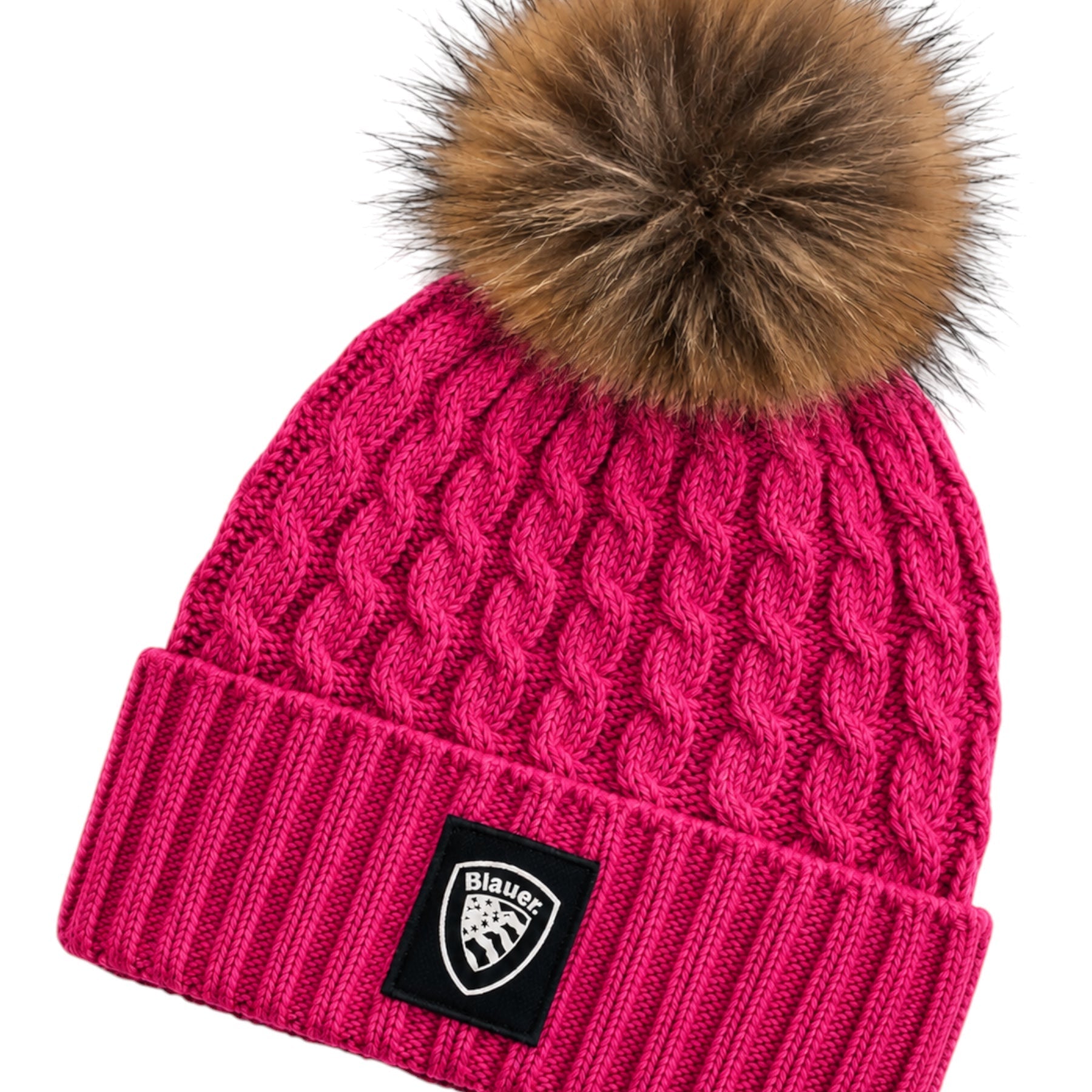 Cappello marotta con pompon in lana fucsia blauer - cappelli
