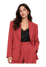 Blazer monopetto con tasche a patta laterali donna rosa imperial