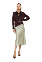 Camicia regular-fit con cintura decorativa donna bordeaux imperial - camicie