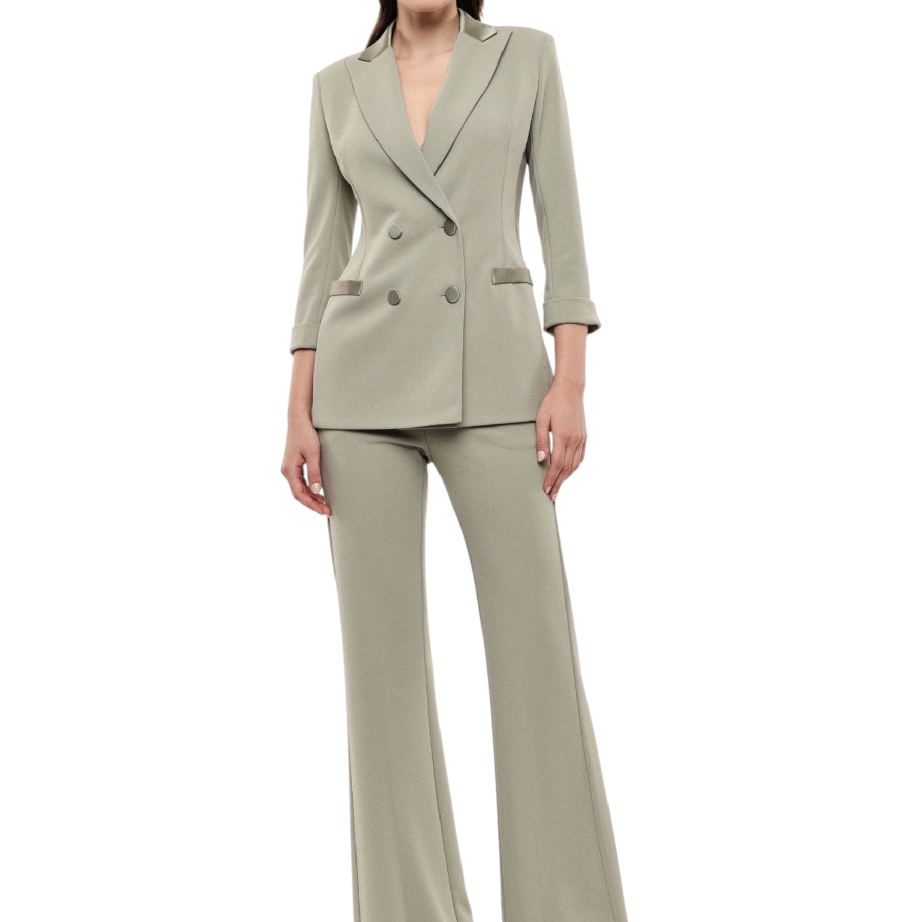 Blazer doppiopetto con maniche tre quarti donna verde imperial