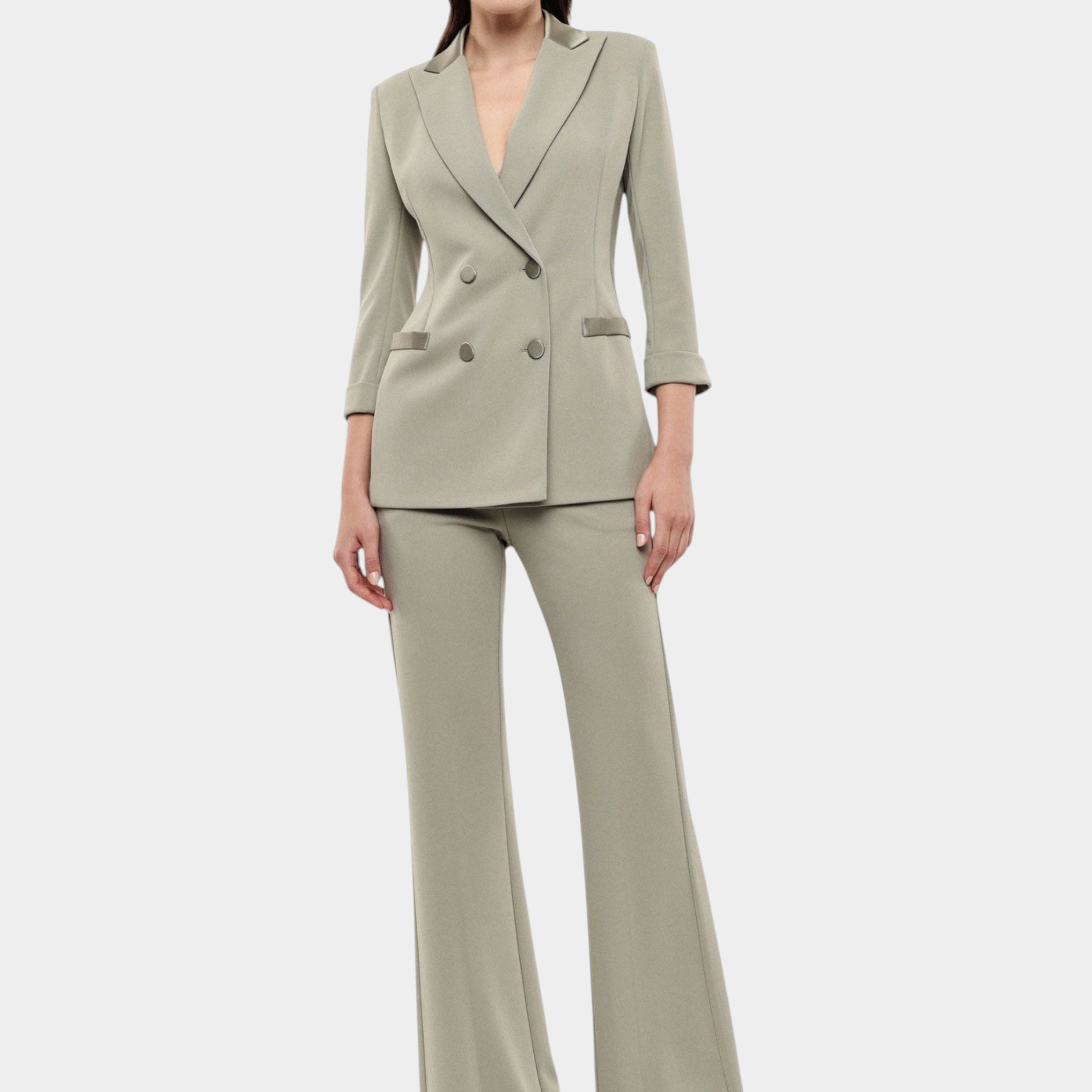 Blazer doppiopetto con maniche tre quarti donna verde imperial