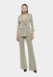 Blazer doppiopetto con maniche tre quarti donna verde imperial