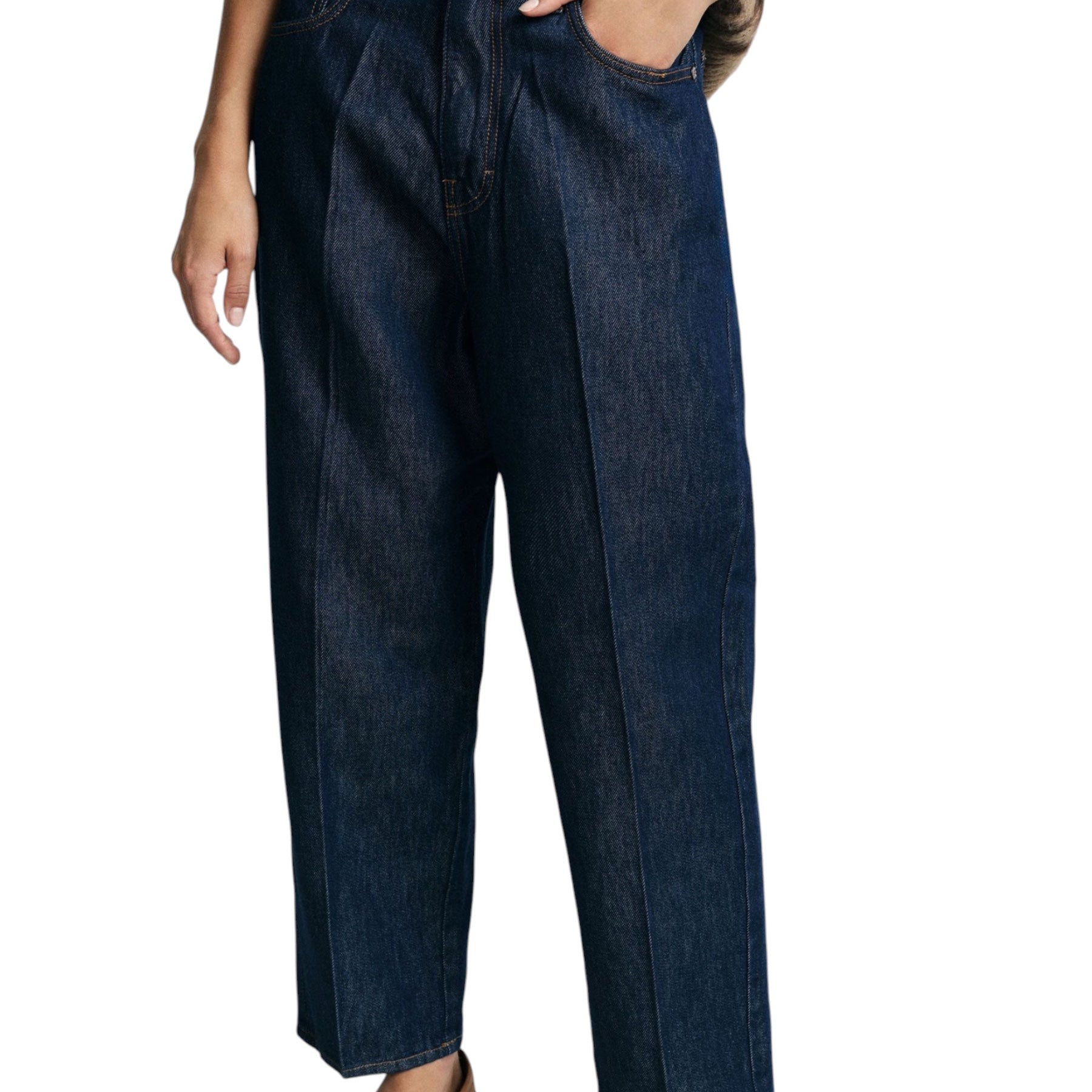 Jeans baloon fit vita alta pinces uomo blu please
