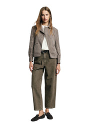 Jeans tapered cropped con piega Donna Verde PLEASE