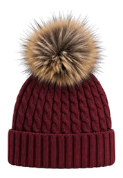 Cappello marotta con pompon in lana bordeaux blauer - cappelli