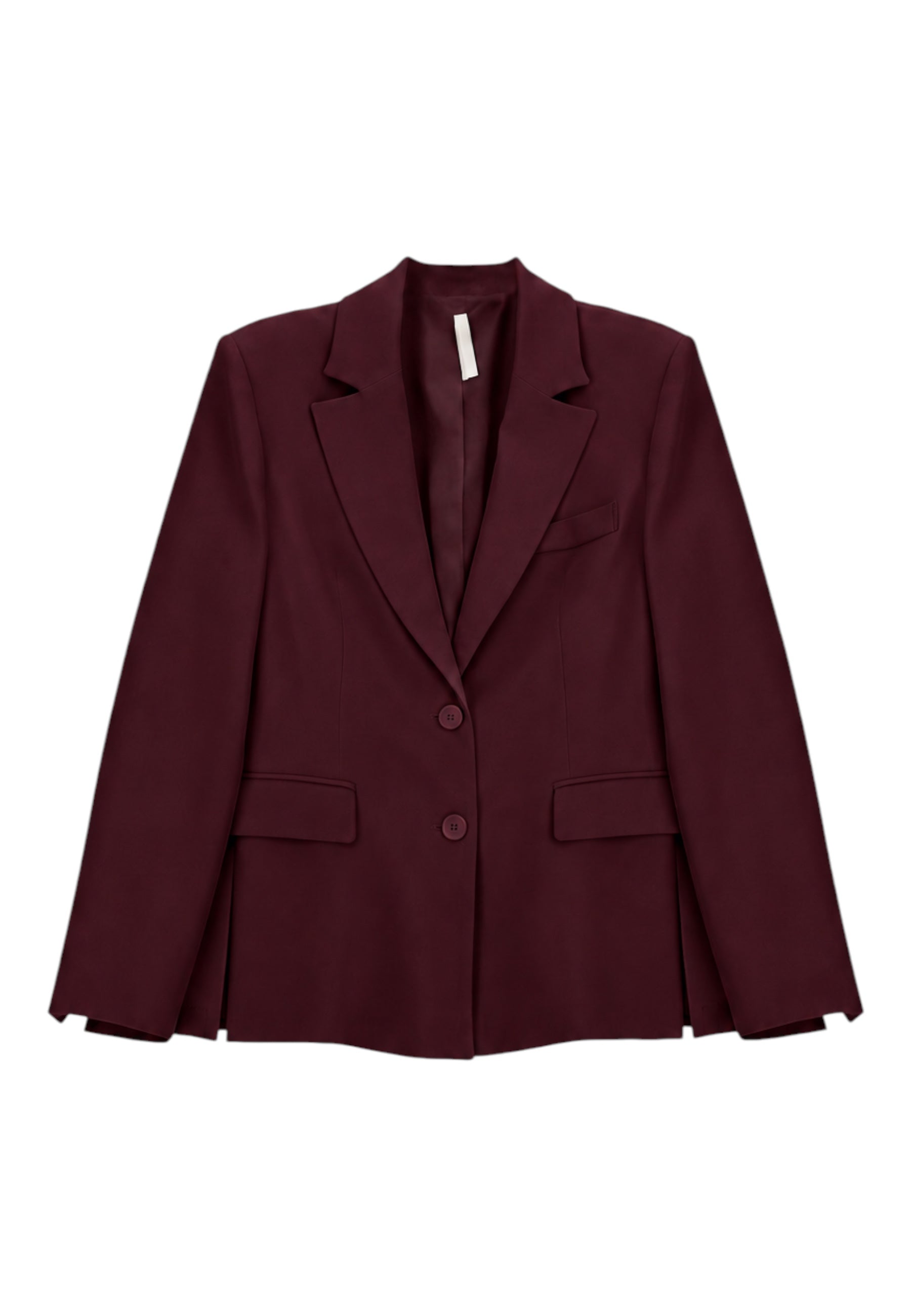 Blazer monopetto con tasche a patta laterali donna bordeaux imperial