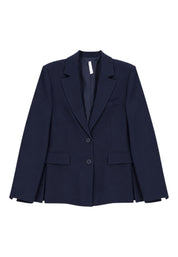 Blazer monopetto con tasche a patta laterali donna blu imperial