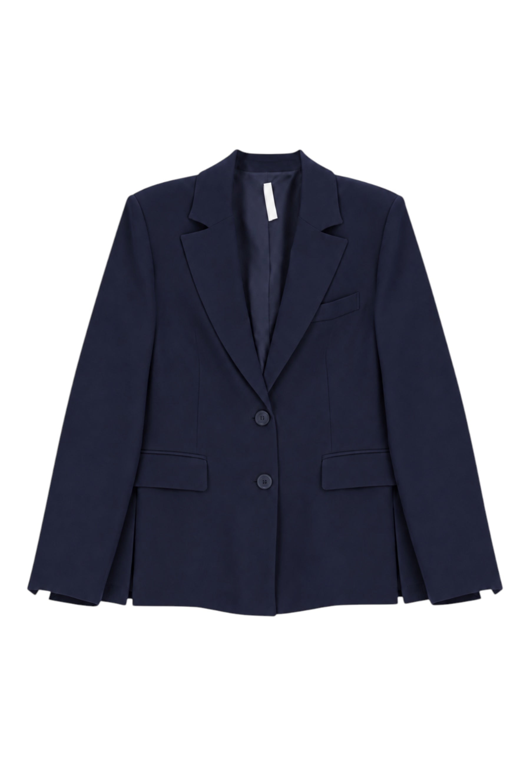 Blazer monopetto con tasche a patta laterali donna blu imperial