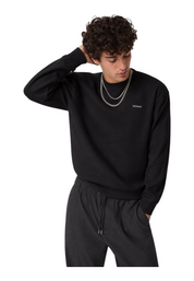 Felpa girocollo con logo uomo nero guess - felpe