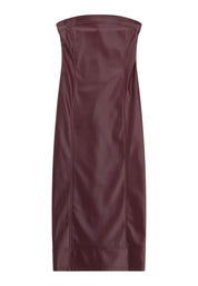 Abito midi senza spalline con scollo dritto donna bordeaux imperial - abiti