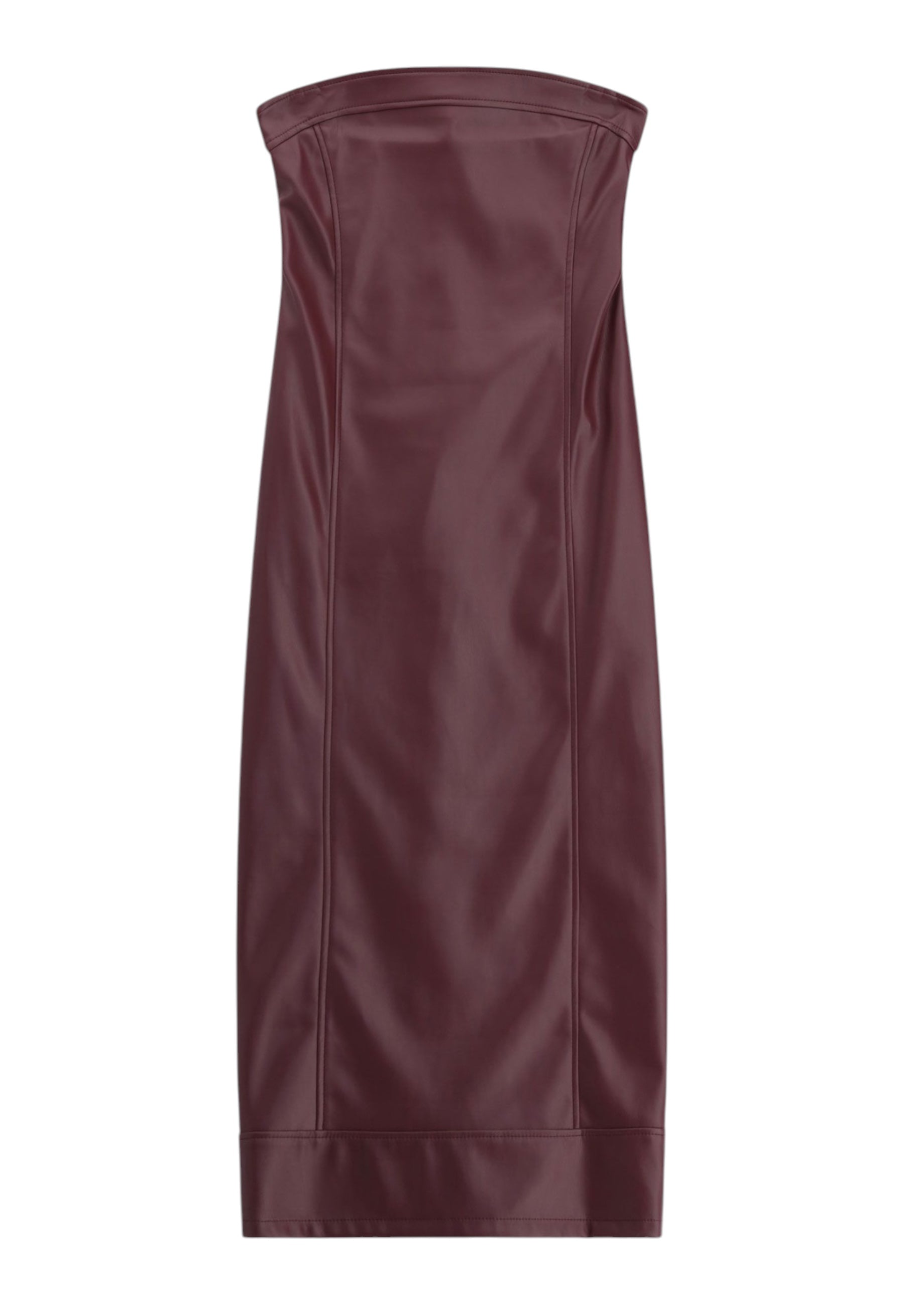 Abito midi senza spalline con scollo dritto donna bordeaux imperial - abiti
