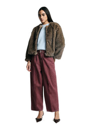 Jeans tapered cropped con piega Donna Viola PLEASE