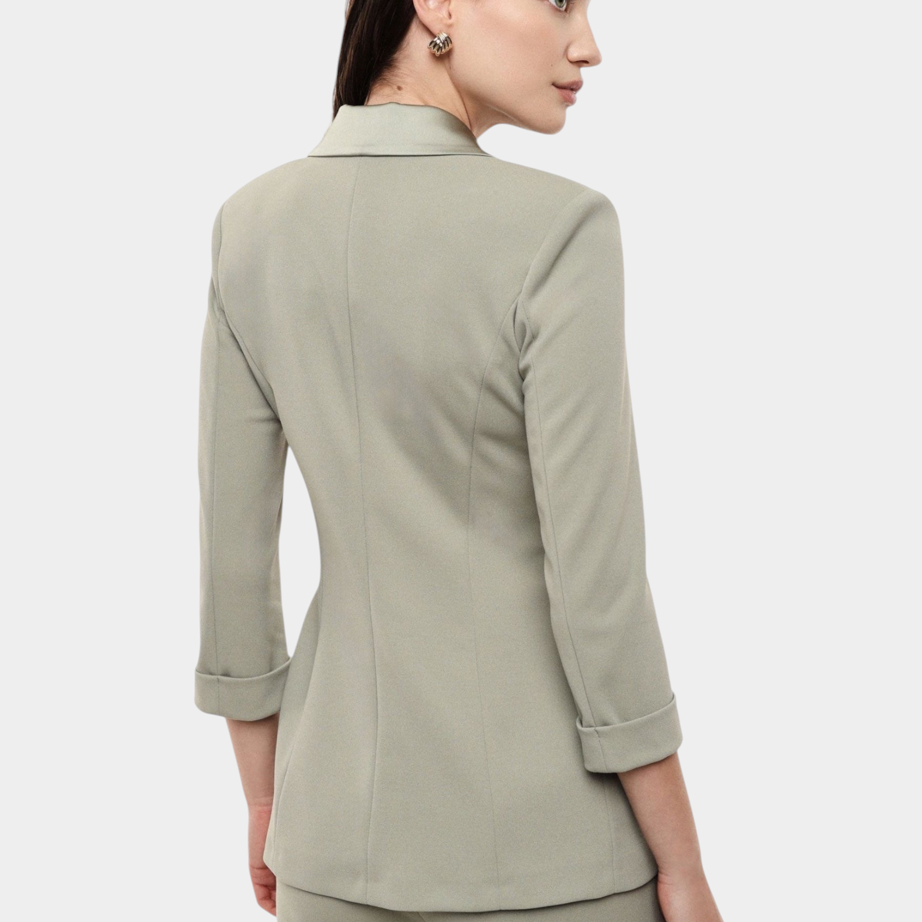 Blazer doppiopetto con maniche tre quarti donna verde imperial