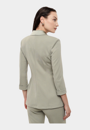 Blazer doppiopetto con maniche tre quarti donna verde imperial