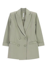 Blazer doppiopetto con maniche tre quarti donna verde imperial