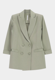 Blazer doppiopetto con maniche tre quarti donna verde imperial