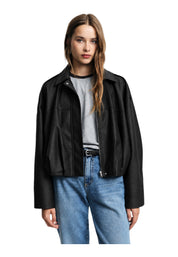 Giacca in ecopelle corta Donna Nero PLEASE