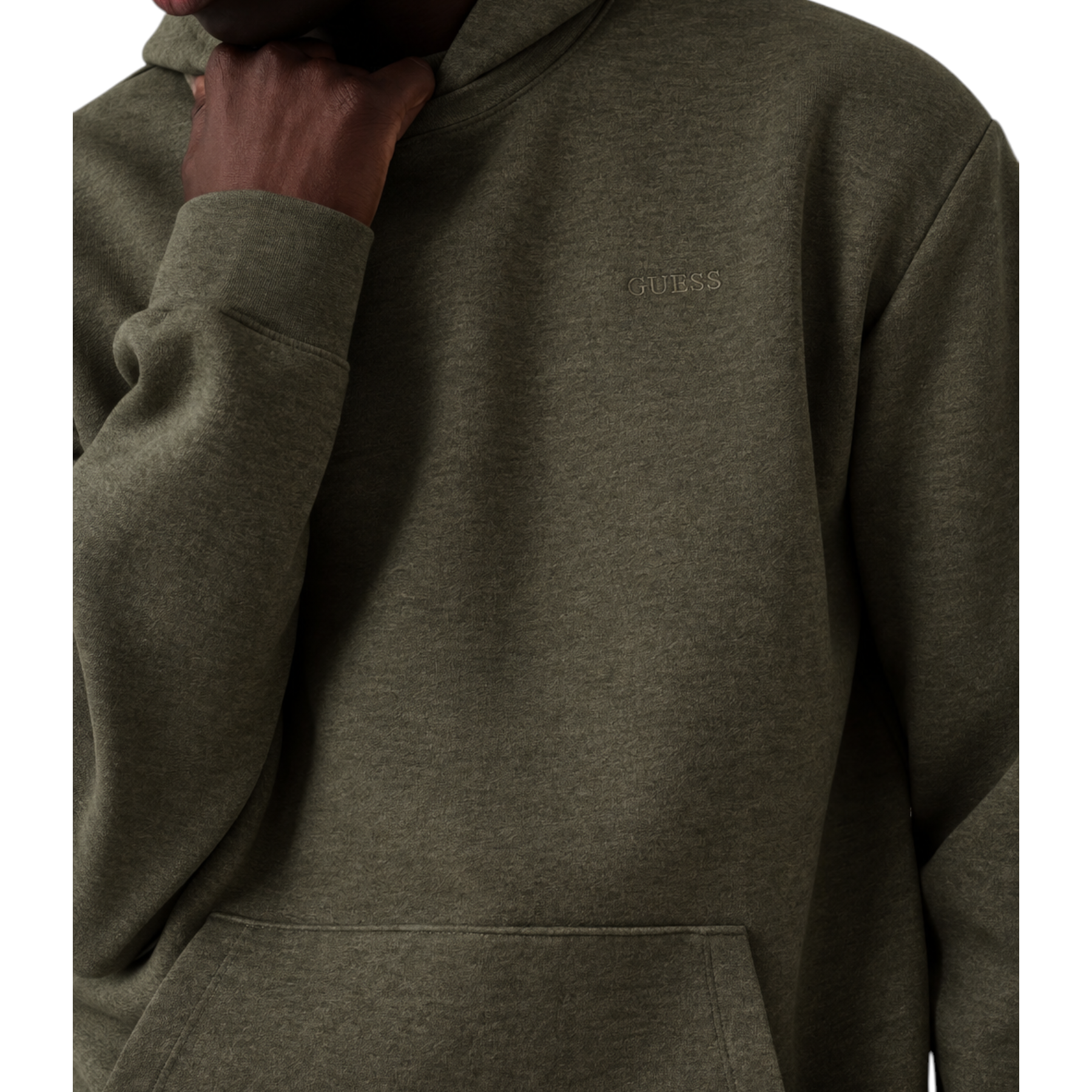 Felpa con cappuccio uomo verde guess - felpe