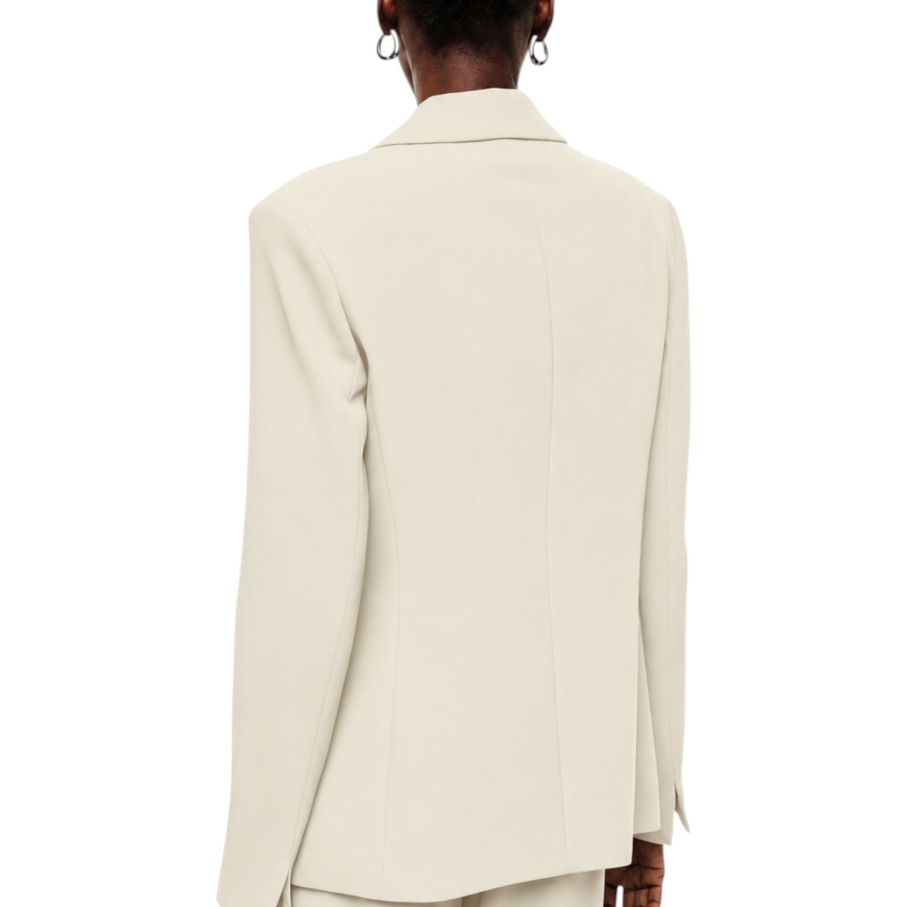 Blazer monopetto con tasche a patta laterali donna avorio imperial
