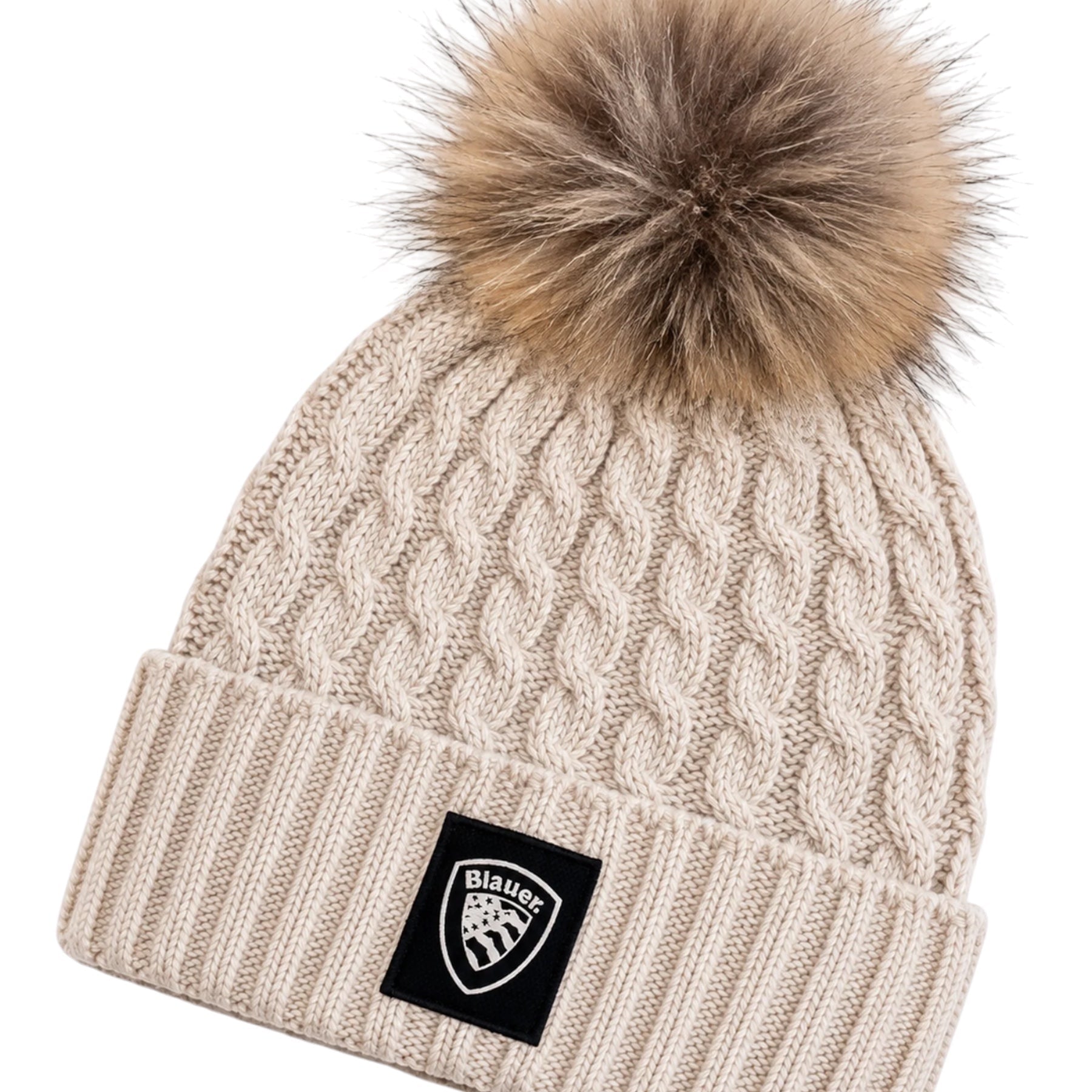 Cappello marotta con pompon in lana avorio blauer - cappelli