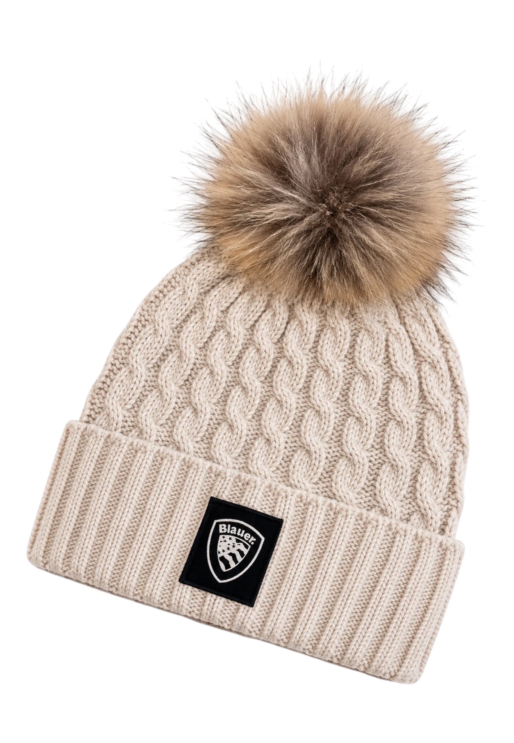 Cappello marotta con pompon in lana avorio blauer - cappelli