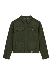 Giacca in denim oversize uomo verde guess - giacche
